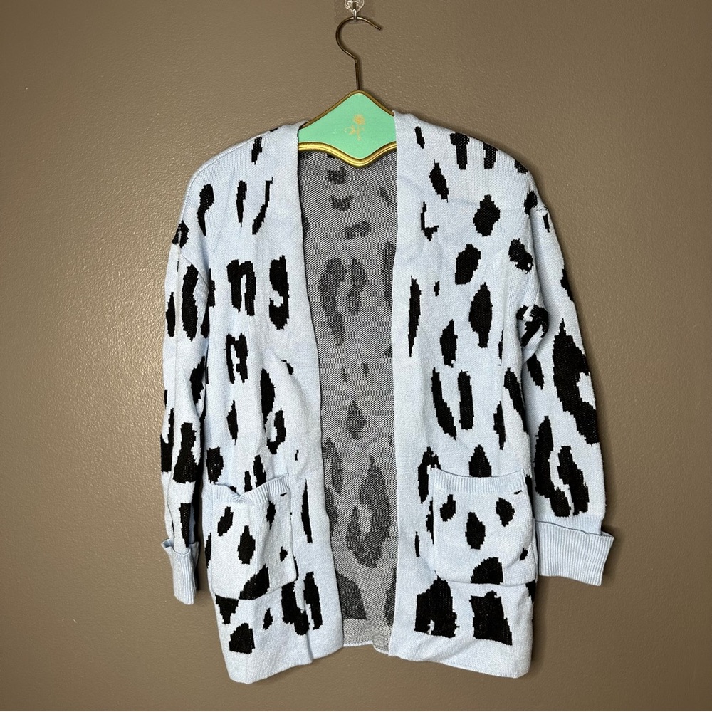 Animal Print Blue and White Women's Sweater
